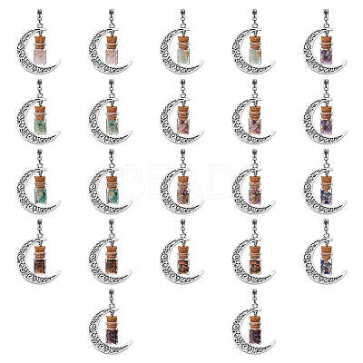 2 Sets Alloy Moon European Dangle Charms PALLOY-FI0001-03-1