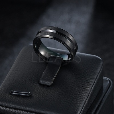 Grooved 201 Stainless Steel Finger Rings for Men WG2ADDA-26-1