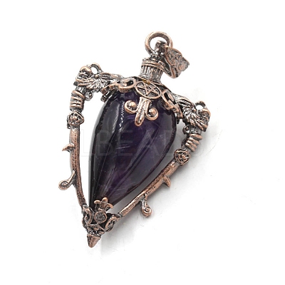 Natural Amethyst Point Pendulum Pendants PW-WG89713-01-1