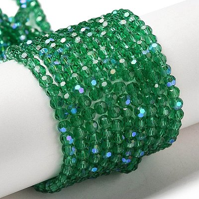 Electroplate Transparent Glass Beads Strands EGLA-A035-T3mm-L18-1