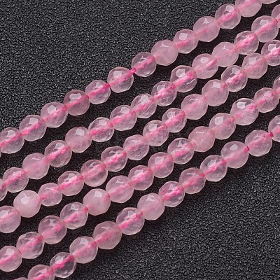 Natural Rose Quartz Beads Strands G-G099-F4mm-15-1