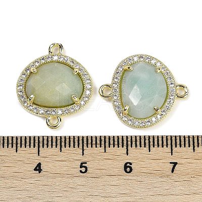Natural Flower Amazonite Faceted Oval Links G-B126-01G-15-1