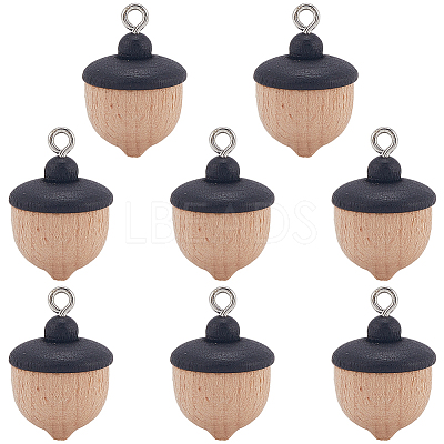 8Pcs Wood Pendants WOOD-SC0002-15-1