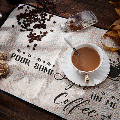 Coffee Theme Cotton and Linen Cup Mats AJEW-WH0201-017-1