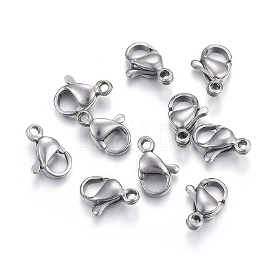 Tarnish Resistant 304 Stainless Steel Lobster Claw Clasps STAS-F182-01P-F-1