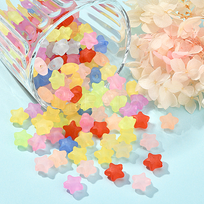 Rubberized Style Frosted Acrylic Beads FACR-CJ0001-16-1