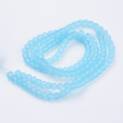 Baking Paint Transparent Glass Bead Strands GLAA-S031-6mm-2-1