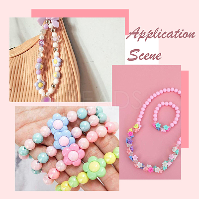 300Pcs 3 Styles Opaque Acrylic Beads MACR-SP0002-05-1