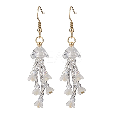 Glass Seed & Glass Beaded Dangle Earrings EJEW-MZ00687-02-1