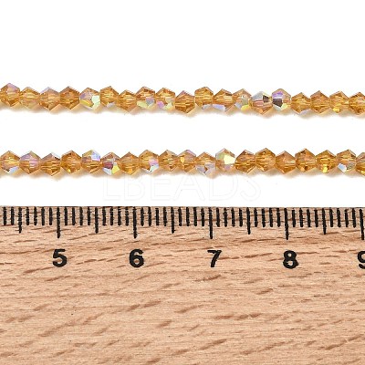 AB Color Plated Transparent Glass Beads Strands GLAA-G127-01F-1
