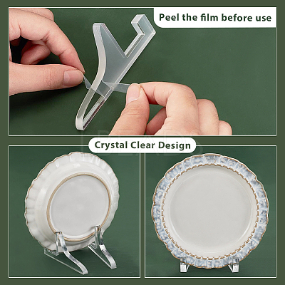 12Pcs 3 Styles Desktop Transparent Acrylic Display Holder for Photo Frame ODIS-GA0001-57-1