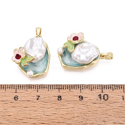 Brass Enamel Pendants KK-SZC0009-09G-04-1