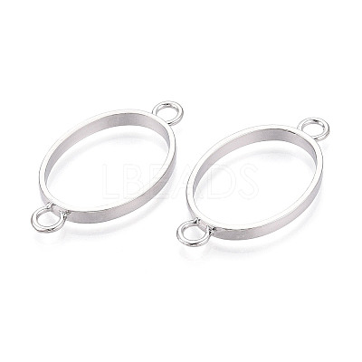 Alloy Oval Open Back Bezel Connector Charms FIND-WH0521-15B-1