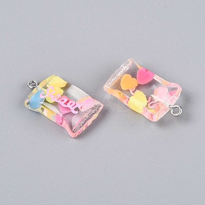 Transparent Resin Pendants X-RESI-T056-06-1