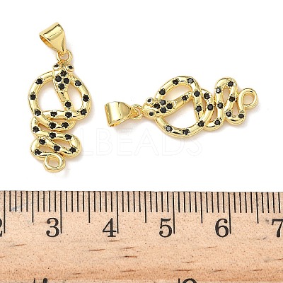 Brass Micro Pave Cubic Zirconia Pendants KK-L243-29G-15-1