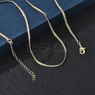 4MM Brass Flat Snake Chain Necklaces for Women KK-CBA4FD4-07G-1