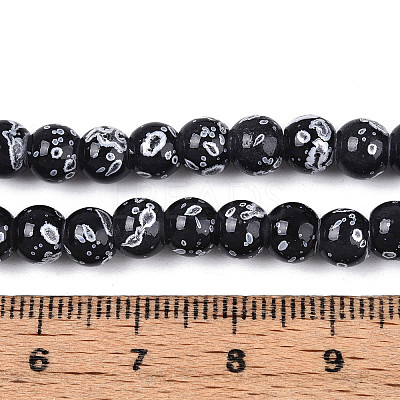 Baking Paint Glass Beads Strands DGLA-N015-6mm-10-1