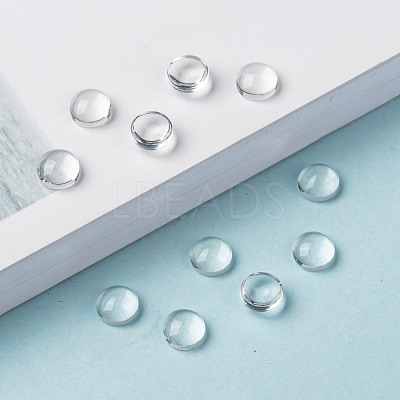 Transparent Glass Cabochons GGLA-R026-6mm-1