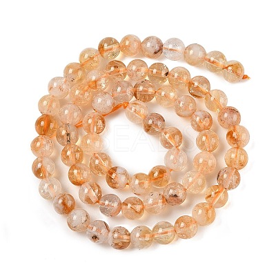 Heated Natural Citrine Bead Strands G-P466-01D-1