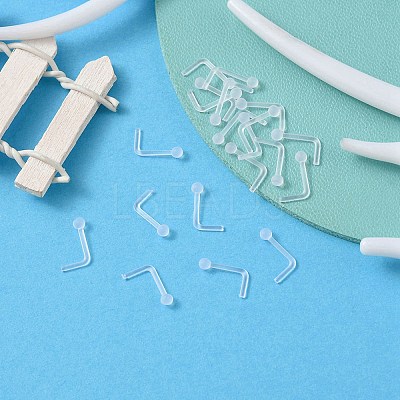 Acrylic L-Shaped Nose Ring AJEW-YW0001-06A-1