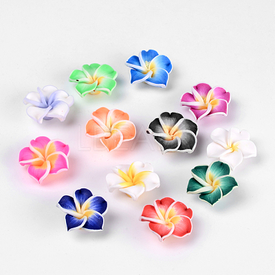 Handmade Polymer Clay 3D Flower Plumeria Beads CLAY-Q192-20mm-M-1