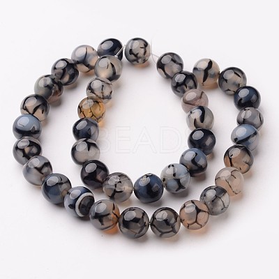 Natural Dragon Veins Agate Beads Strands X-G-D845-03-8mm-1