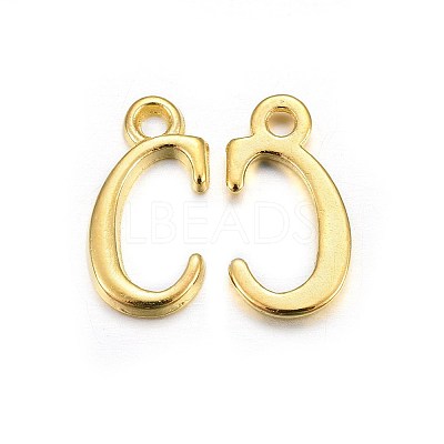 Golden Plated Alloy Letter Pendants X-PALLOY-J718-01G-C-1