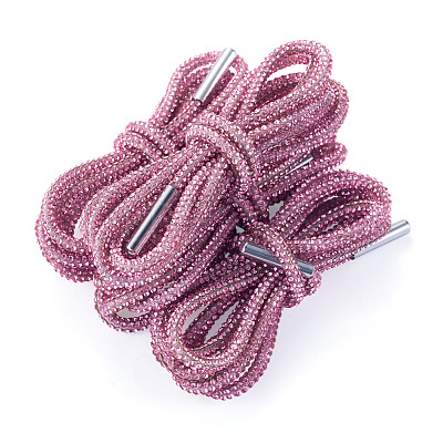 4Pcs Rhinestone Round Cord Shoelace FIND-TA0010-44P-03-1