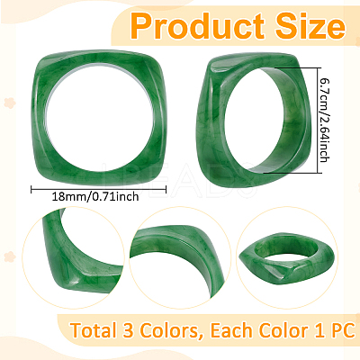 3Pcs 3 Colors Acrylic Bangles BJEW-UN0001-72B-1