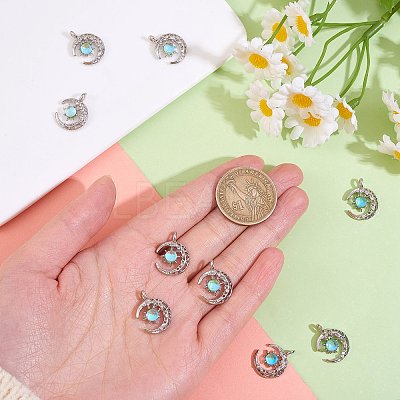 10 Pieces Alloy Moon Charm Pendant Crescent Moon Charms with sun Half Moon pendant for Jewelry Necklace Earring Making Crafts JX394A-1