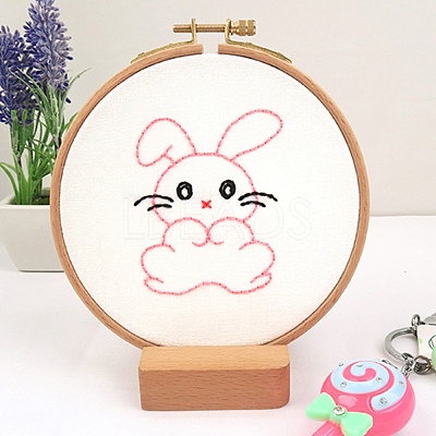 DIY Cartoon Animal Embroidery Sets DIY-G037-01C-1