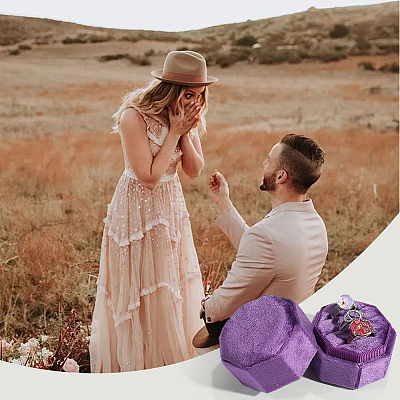 Velvet Cover Plastic Couple Ring Box VBOX-WH20003-001K-1