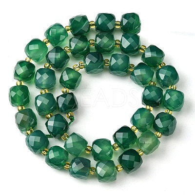 Natural Dyed & Heated Green Onyx Agate Beads Strands G-Q010-A16-01-1