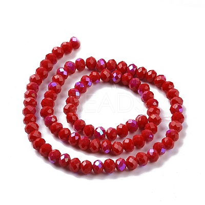 Electroplate Opaque Solid Color Glass Beads Strands X1-EGLA-A034-P8mm-L04-1