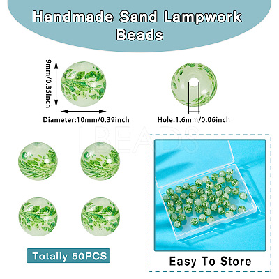 50Pcs Handmade Sand Lampwork Beads LAMP-TA0001-60B-1