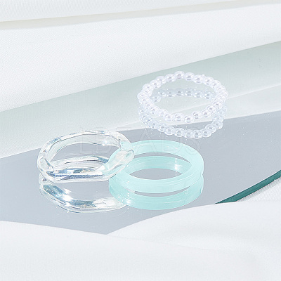 1 Set Acrylic Finger Rings for Women RJEW-LP0008-18B-1