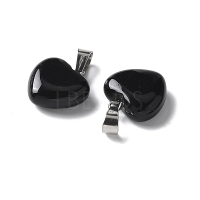 Natural Black Agate Pendants G-I311-A16-01-1