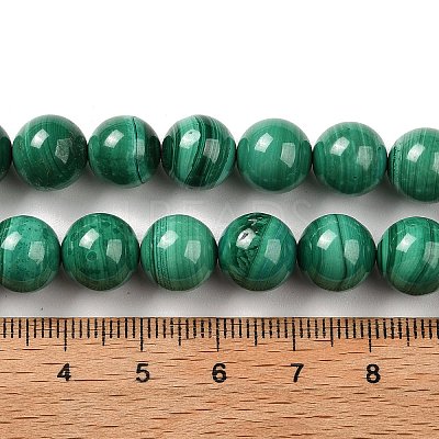 Natural Malachite Beads Strands G-A271-A01-10mm-1