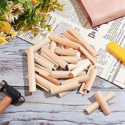 40Pcs 6 Style Pinewood Wooden Holder DIY-OC0010-15-1