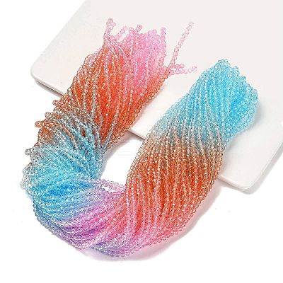 Transparent Painted Glass Beads Strands X1-DGLA-A034-T4mm-A19-1