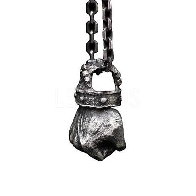 Vintage Alloy Power Boxing Fist Pendant Necklaces for Unisex WG4F7FC-01-1