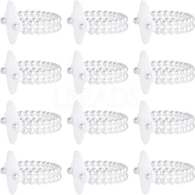 Plastic Imitation Pearl Stretch Bracelets FIND-NB0001-22-1
