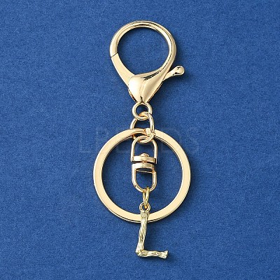 Alloy Initial Letter Charm Keychains KEYC-YW00006-12-1