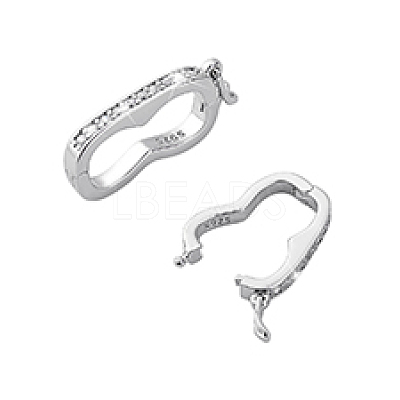 2Pcs 925 Sterling Silver Peanut Twister Clasps FIND-PH0025-42-1