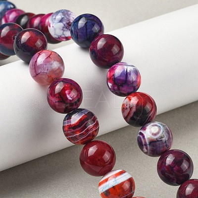 Natural Multi-Color Agate Beads Strands G-A261-B10-14mm-1