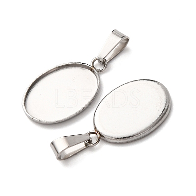 304 Stainless Steel Pendant Cabochon Settings STAS-D379-03A-P-1