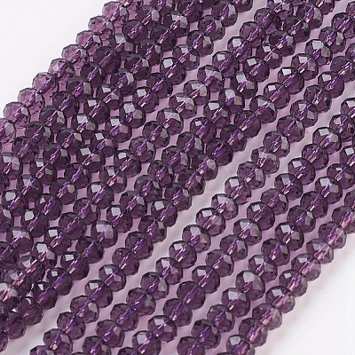 Crystal Glass Beads Strands X-GLAA-D032-3.5x2.5-07-1