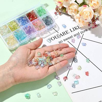 300Pcs 10 Colors Spray Painted Transparent Acrylic Beads OACR-FS0002-62-1