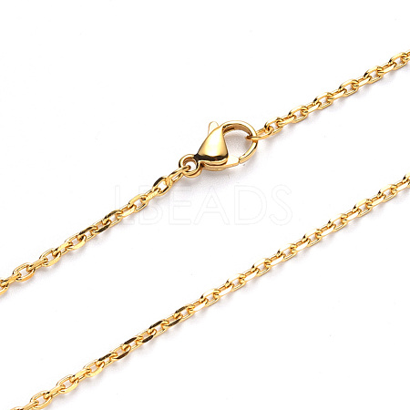Vacuum Plating 304 Stainless Steel Cable Chain Necklace NJEW-S420-008A-G-1