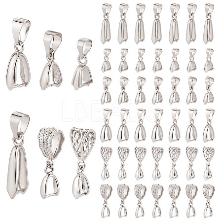 48Pcs 6 Styles Brass Ice Pick Pinch Bails KK-ME0002-93P-1